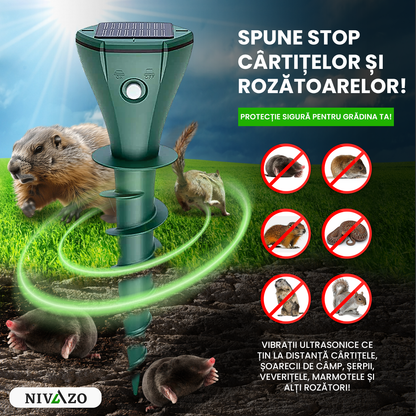 Set 2 aparate anti-cârtițe Nivazo AR08M, 3 moduri, 350 m², solar