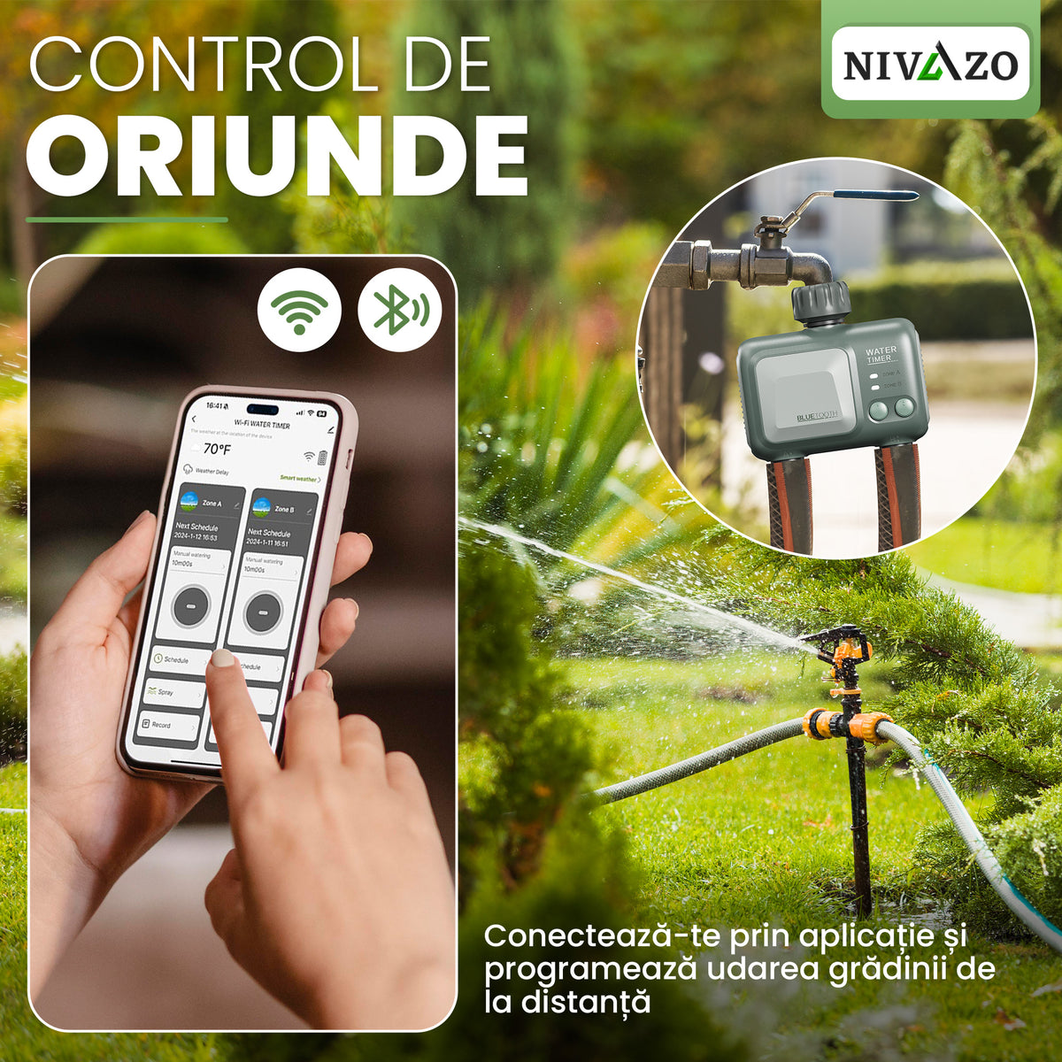 Programator irigat Nivazo® WaterMaster HCT-626, 2 zone