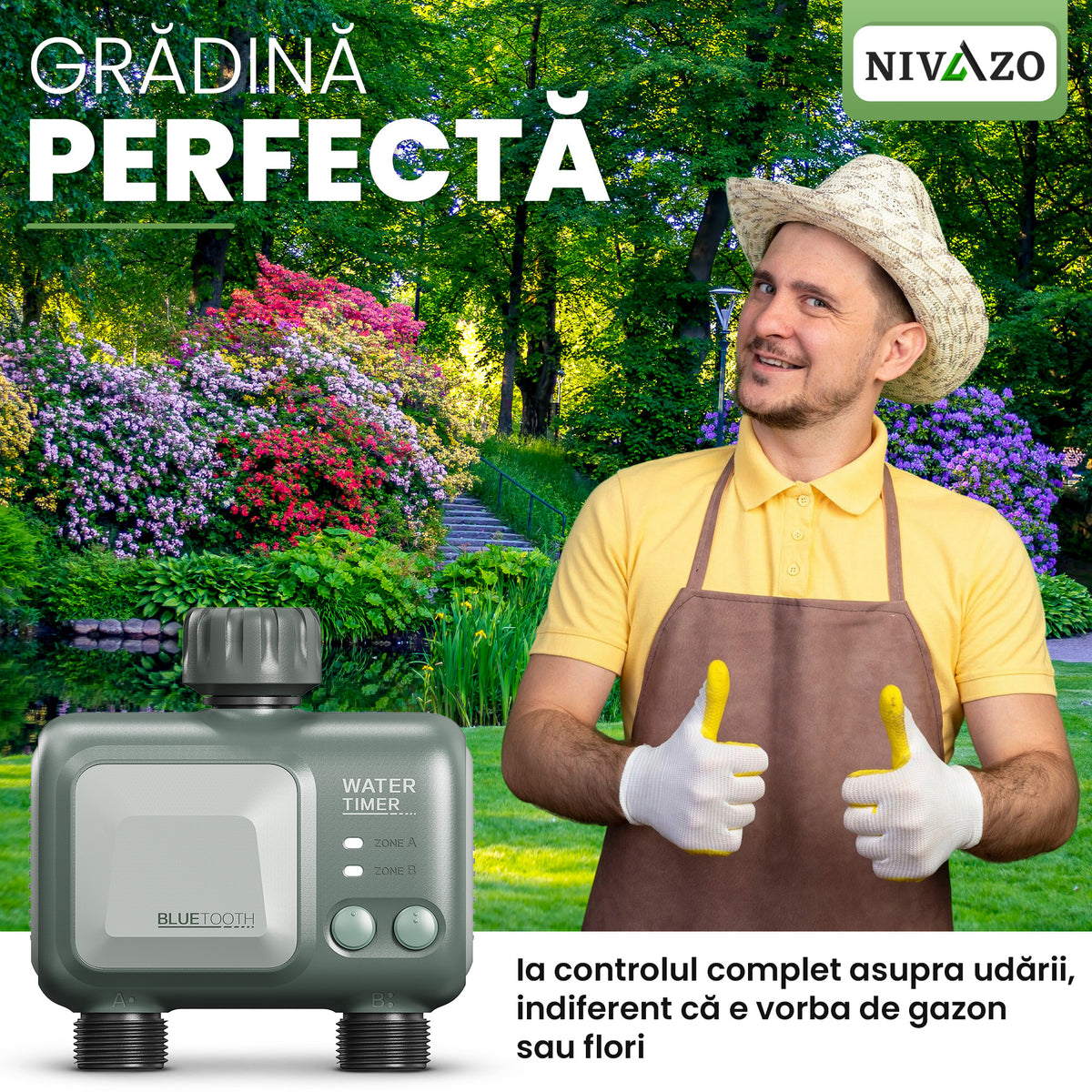 Programator irigat Nivazo® WaterMaster HCT-626, 2 zone