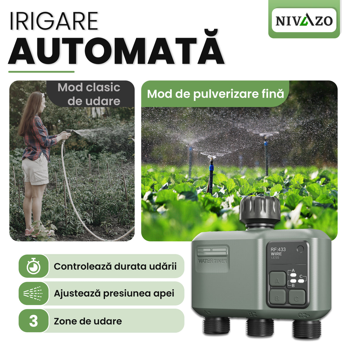 Programator pentru irigare Nivazo® WaterMaster HCT-638